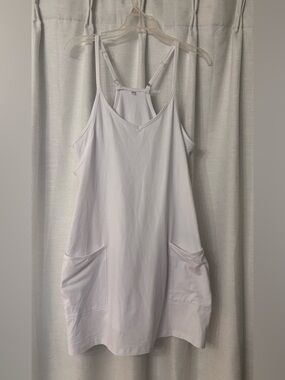Light weight white athletic Dress with Pockets